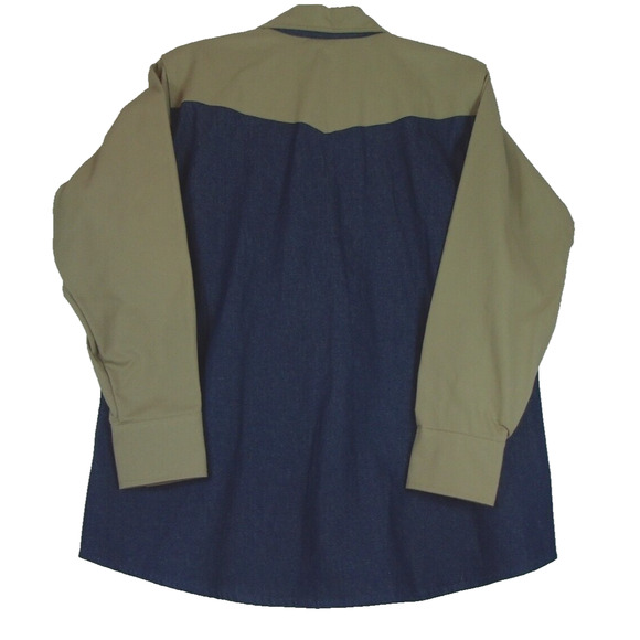 LAPCO Shirt Shacket Men's Large Vintage 90s Pearl Snap Duck Canvas USA Sz‎ 17.5 - Picture 2 of 9